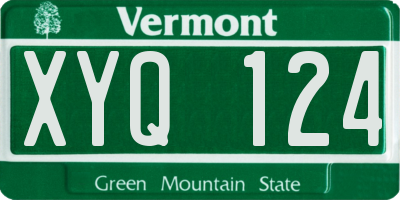 VT license plate XYQ124