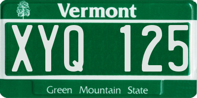 VT license plate XYQ125