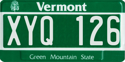 VT license plate XYQ126