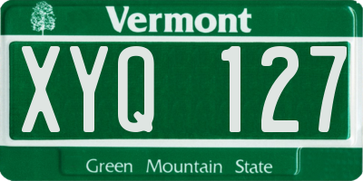 VT license plate XYQ127