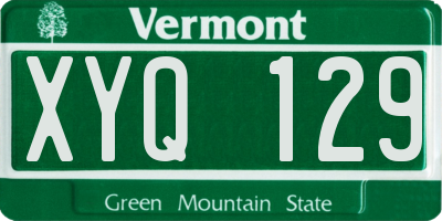 VT license plate XYQ129