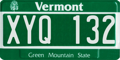 VT license plate XYQ132