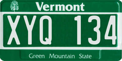 VT license plate XYQ134