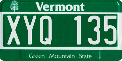 VT license plate XYQ135