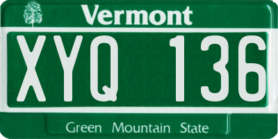 VT license plate XYQ136