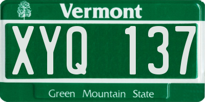 VT license plate XYQ137