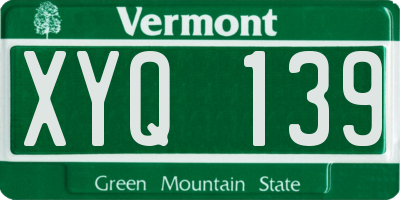 VT license plate XYQ139