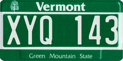 VT license plate XYQ143