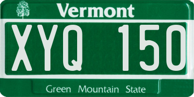 VT license plate XYQ150