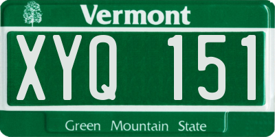 VT license plate XYQ151