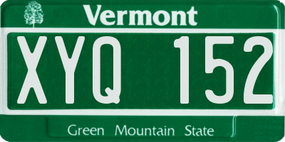 VT license plate XYQ152