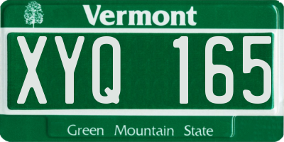 VT license plate XYQ165
