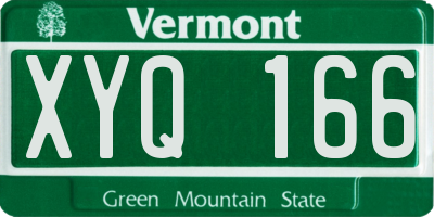 VT license plate XYQ166