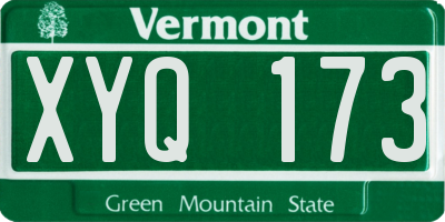 VT license plate XYQ173