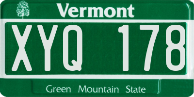VT license plate XYQ178