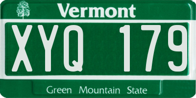 VT license plate XYQ179