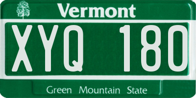 VT license plate XYQ180