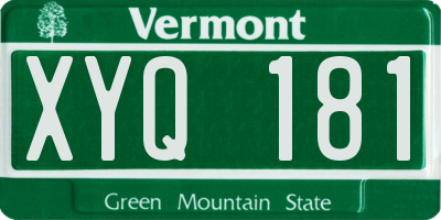 VT license plate XYQ181