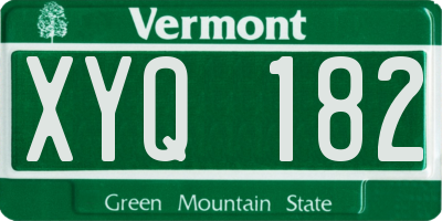 VT license plate XYQ182