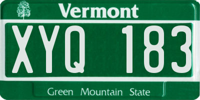 VT license plate XYQ183