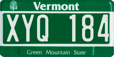 VT license plate XYQ184