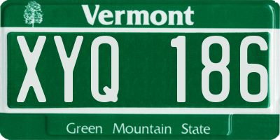 VT license plate XYQ186