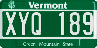 VT license plate XYQ189