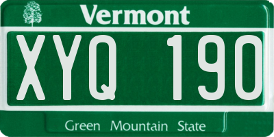 VT license plate XYQ190