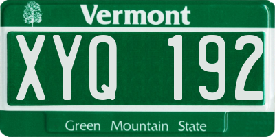 VT license plate XYQ192