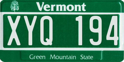 VT license plate XYQ194