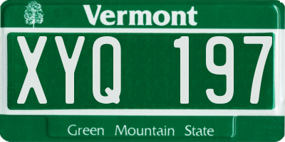 VT license plate XYQ197