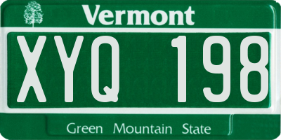 VT license plate XYQ198