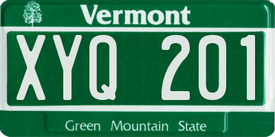 VT license plate XYQ201