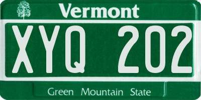 VT license plate XYQ202