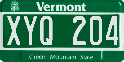 VT license plate XYQ204
