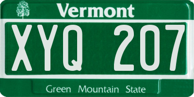 VT license plate XYQ207