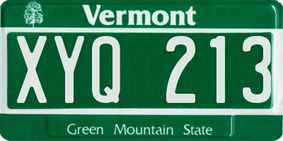 VT license plate XYQ213