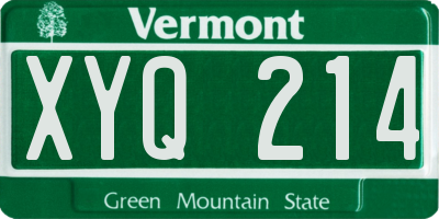 VT license plate XYQ214