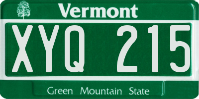 VT license plate XYQ215
