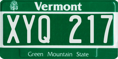 VT license plate XYQ217