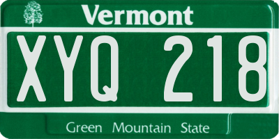 VT license plate XYQ218