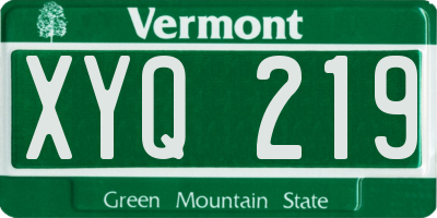 VT license plate XYQ219