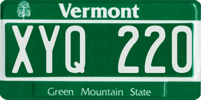 VT license plate XYQ220