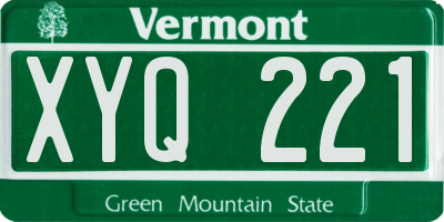 VT license plate XYQ221