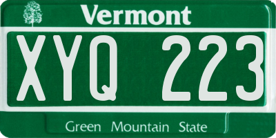 VT license plate XYQ223