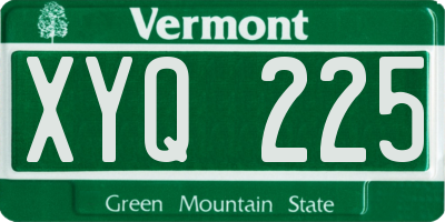 VT license plate XYQ225