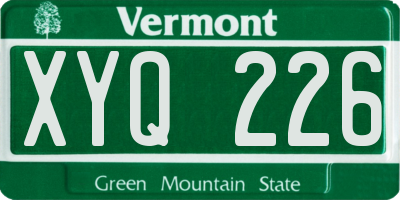 VT license plate XYQ226