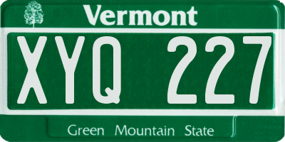 VT license plate XYQ227