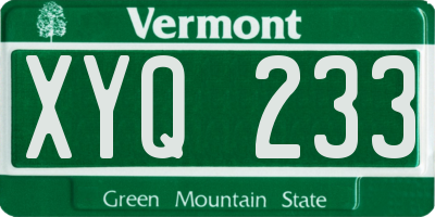 VT license plate XYQ233