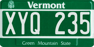 VT license plate XYQ235